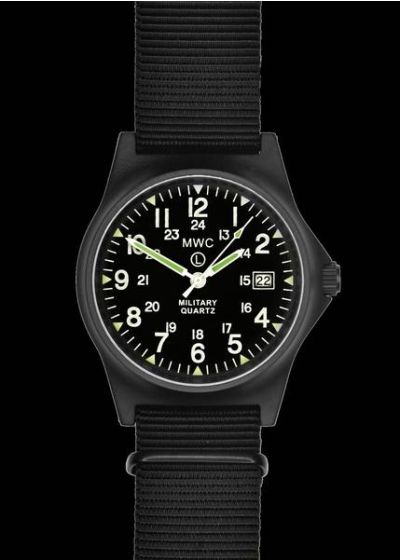 MWC G10LM 12/24 Cover Non Reflective Black PVD Military Watch