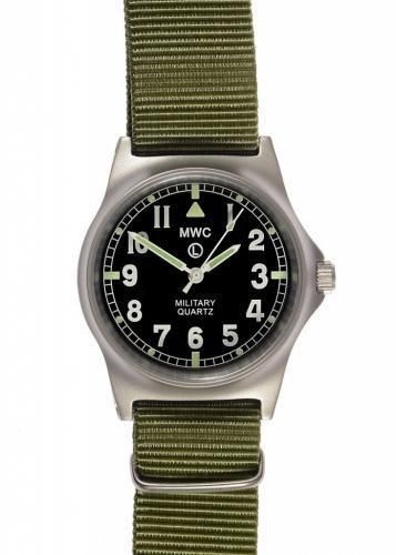 MWC G10 LM Stainless Steel Non Date Military Watch (Olive Green Strap)