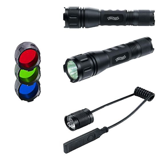 Walther Tactical 250 Torch with Colour Filter Set & Cord Switch