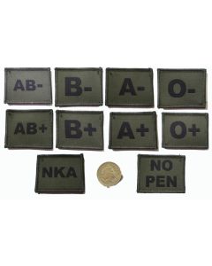 Olive Green Blood Group Patch (VELCRO® Brand Loop Backed)